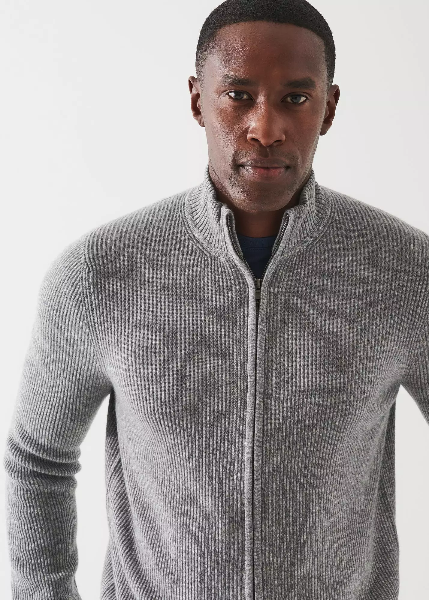 RIBBED CASHMERE FULL ZIP