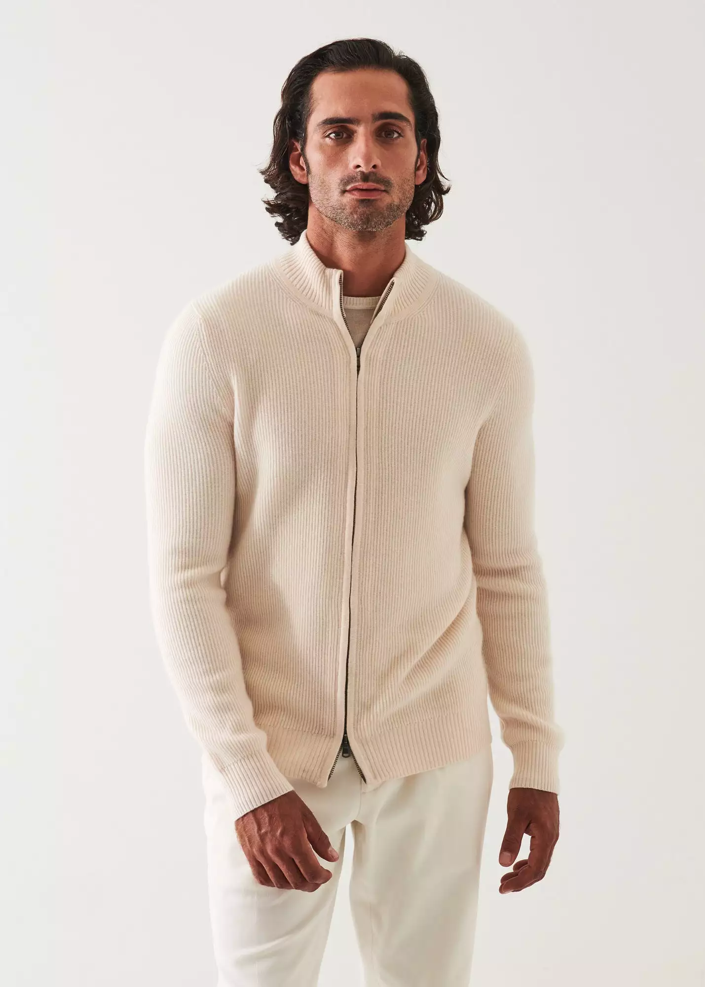 RIBBED CASHMERE FULL ZIP