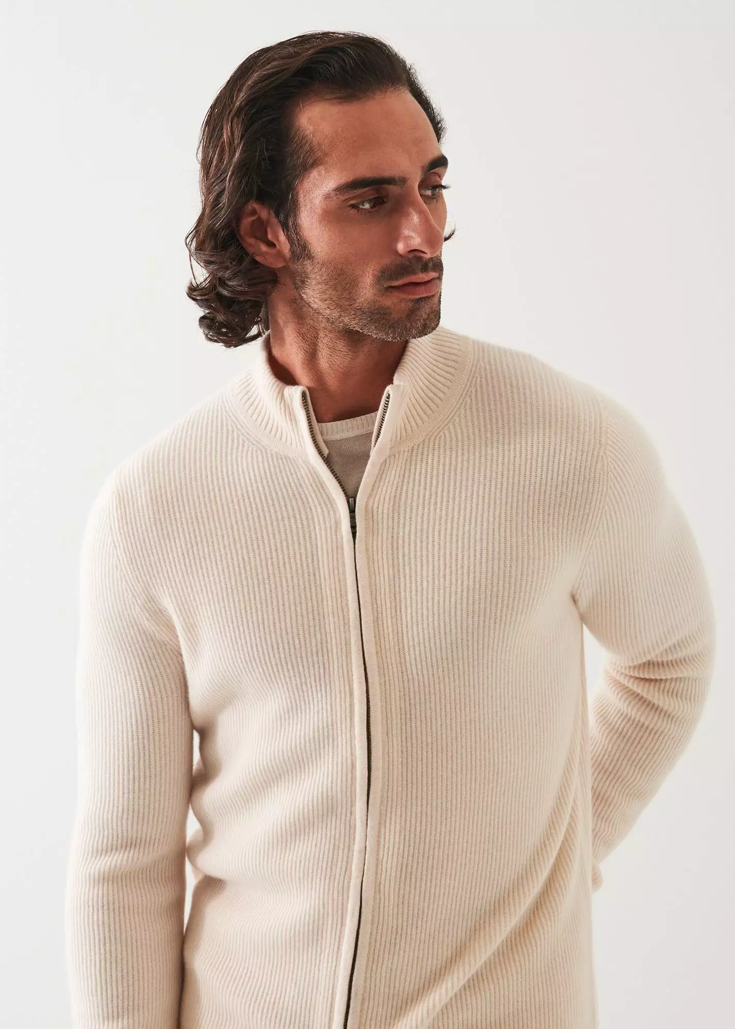 RIBBED CASHMERE FULL ZIP