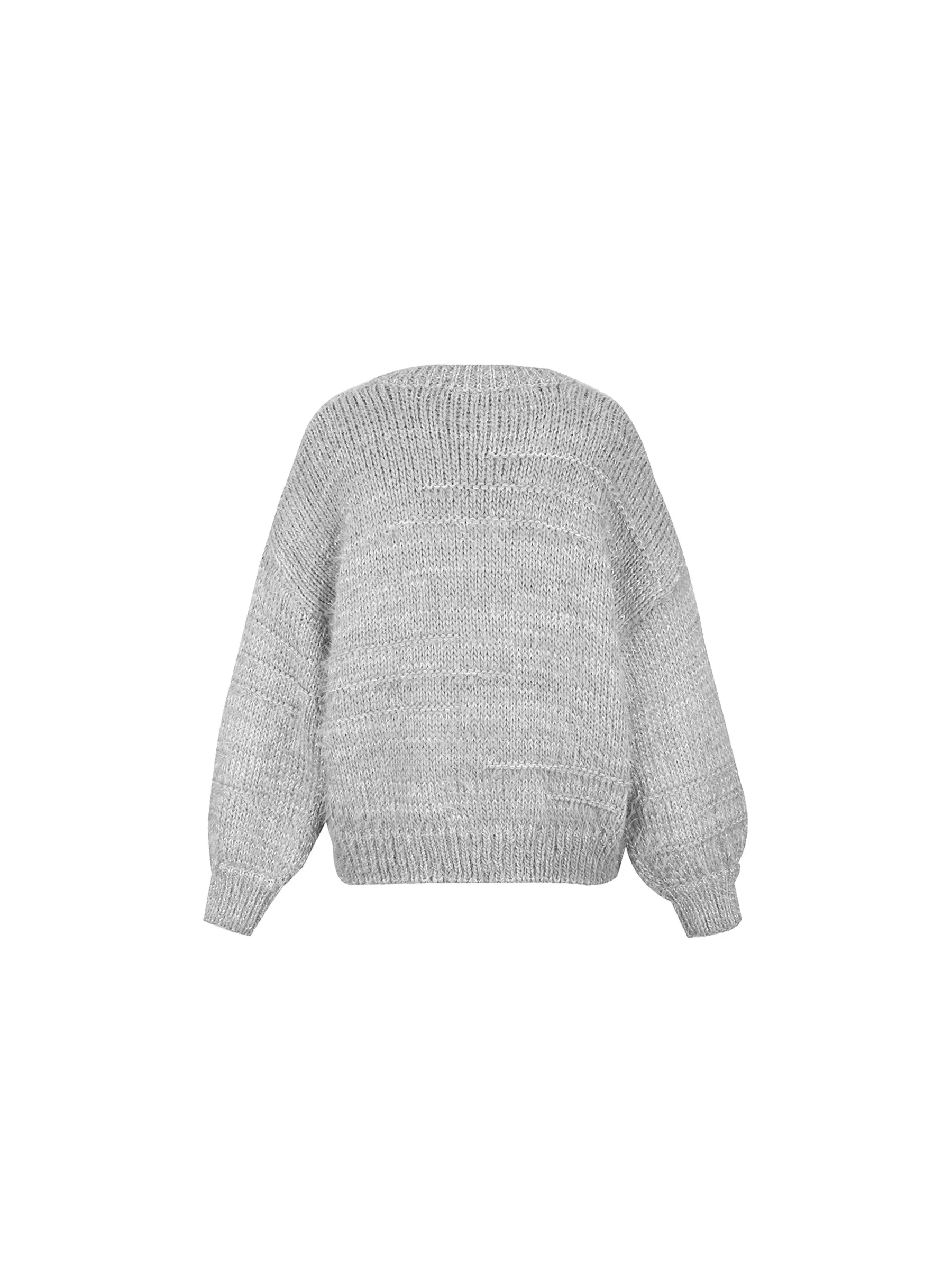 Round Neck Furry Fringed Sweater