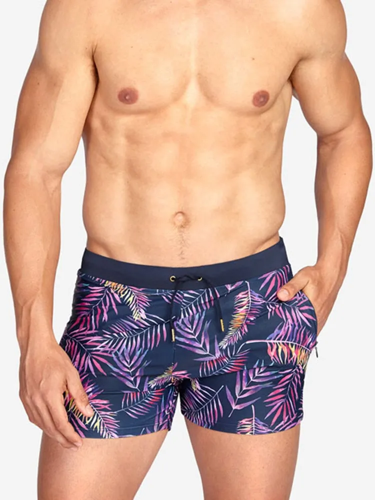 Sexy Polyester Printed Pattern Beach Surfing Swimwear Shorts for Men