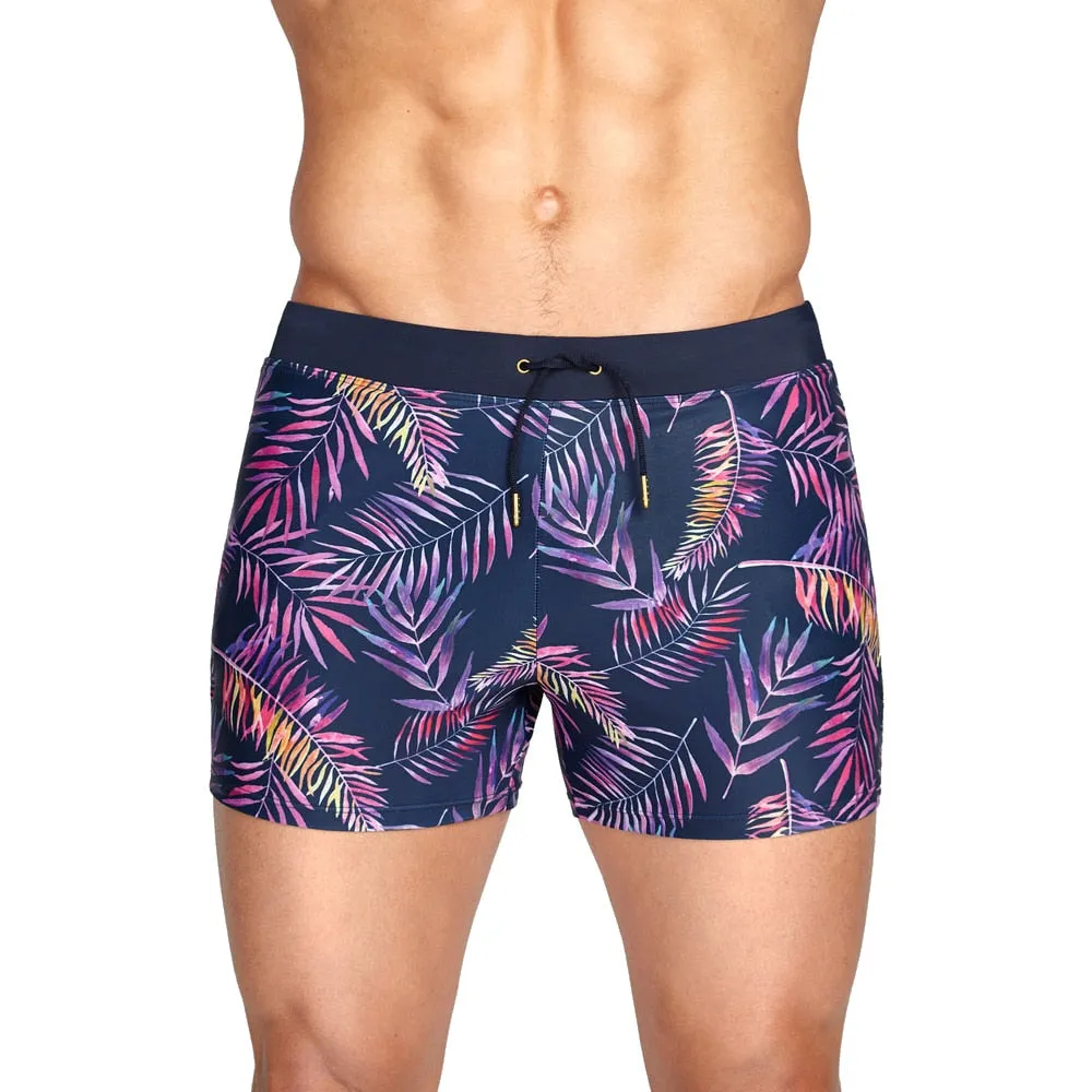 Sexy Polyester Printed Pattern Beach Surfing Swimwear Shorts for Men