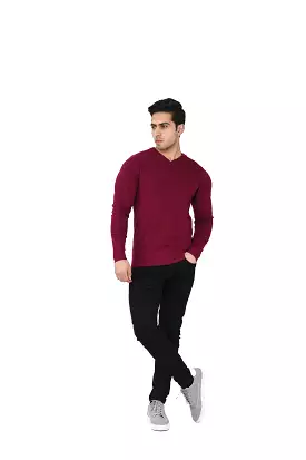 Slim Fit Wool V Neck Sweater