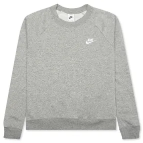 Sportswear Women’s Essential Fleece Crew - Dark Grey Heather/White