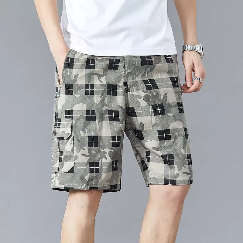 Summer men's cropped pure cotton shorts