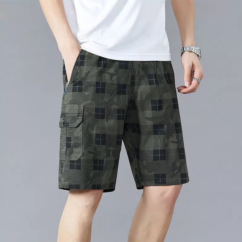 Summer men's cropped pure cotton shorts