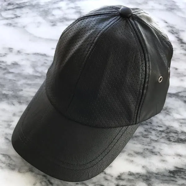 Sweat Active Vegan Leather Baseball Cap Black