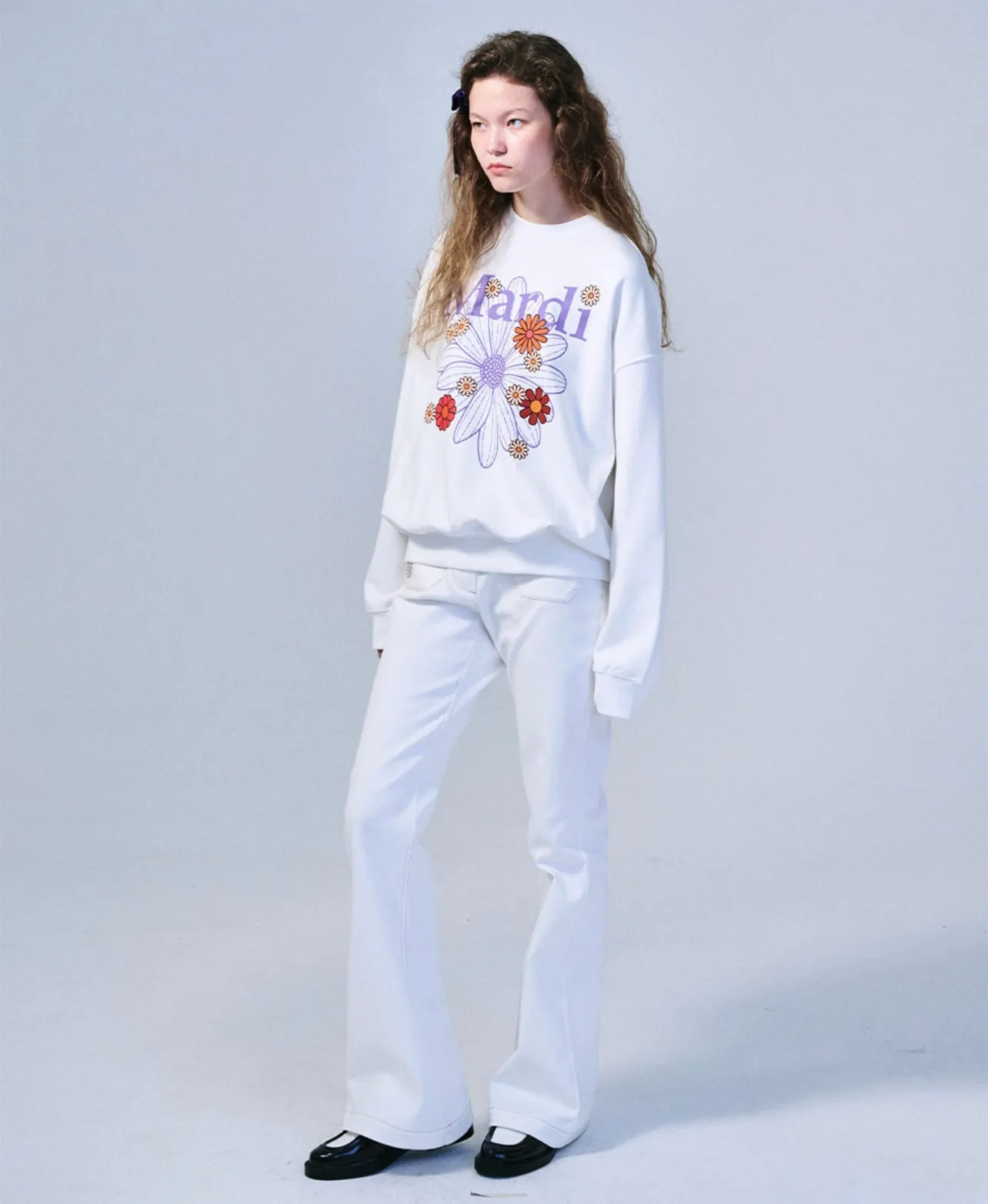 SWEATSHIRT BLOSSOM WHITE LAVENDER