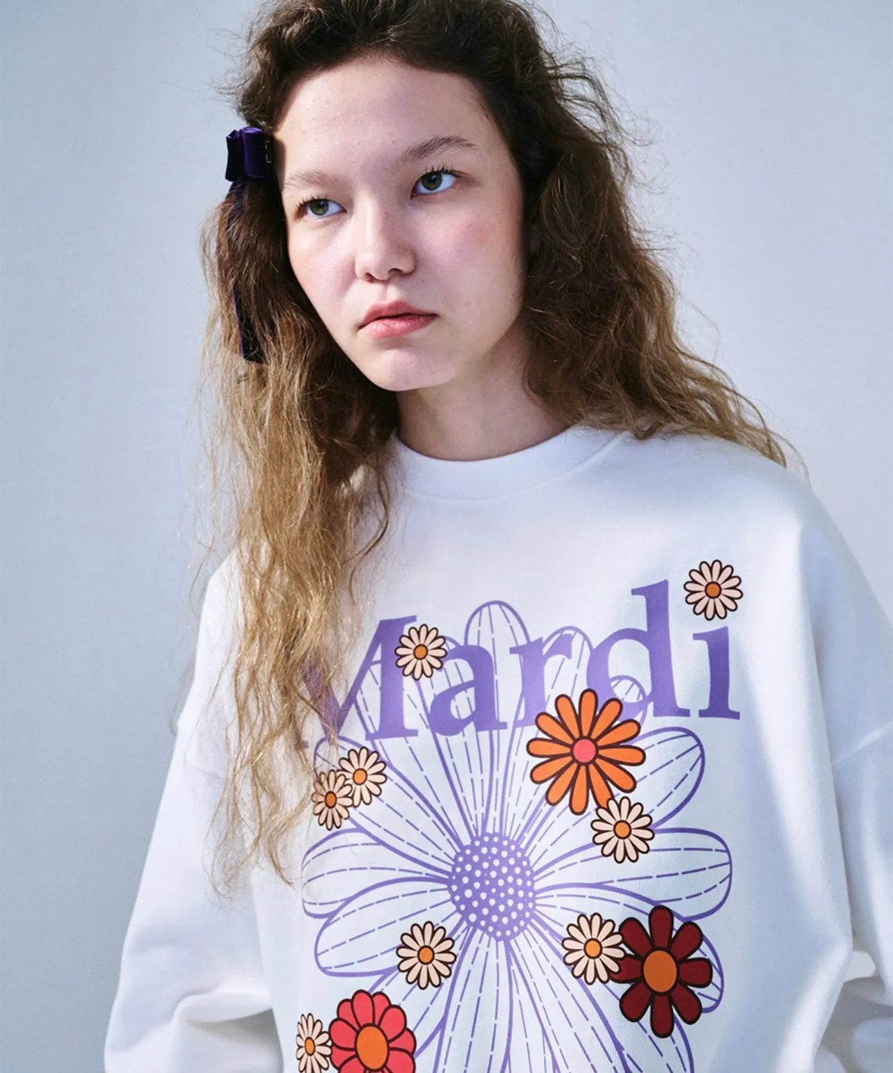 SWEATSHIRT BLOSSOM WHITE LAVENDER