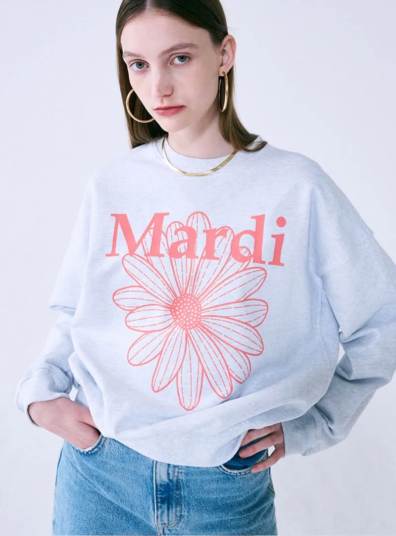 SWEATSHIRT FLOWERMARDI CORALHEATHER