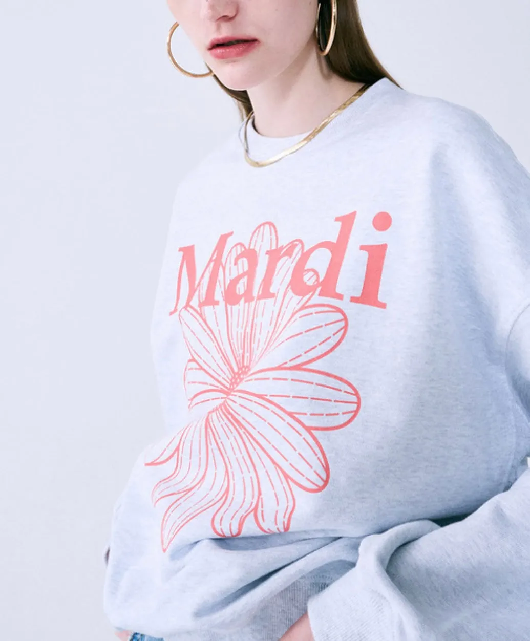 SWEATSHIRT FLOWERMARDI CORALHEATHER