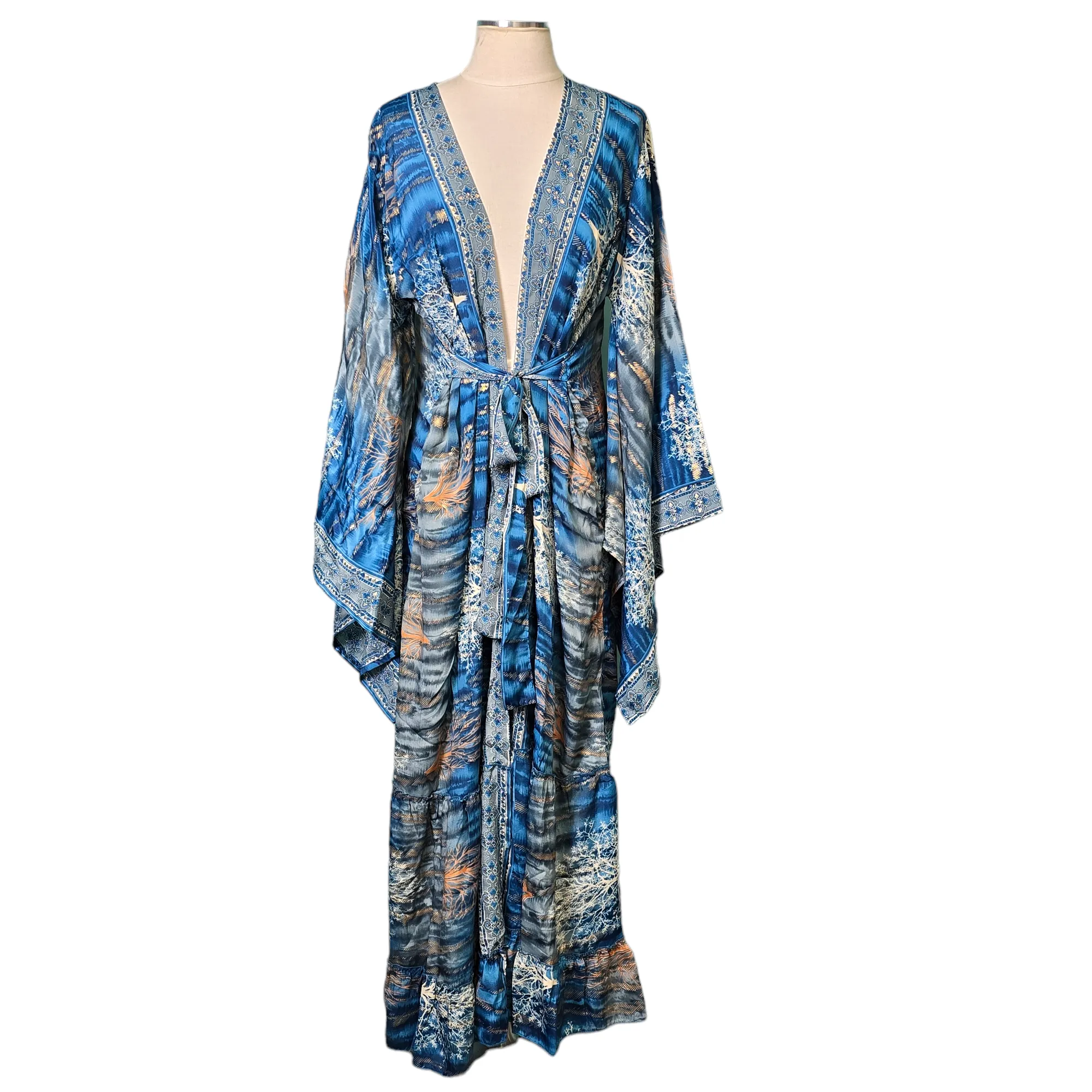 The Blue Tree of Life Kimono Collection