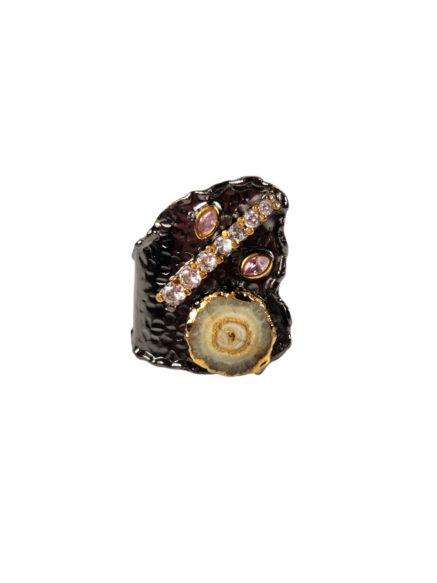 The Milly Wearable Art Solar Quartz Wrap Ring Collection