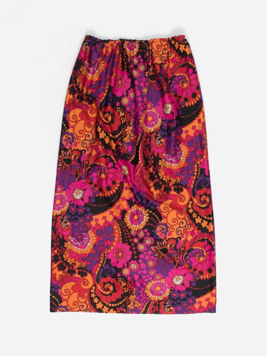 Vintage 70s maxi skirt with psychedelic floral print 30 waist – Medium / Large