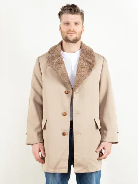 Vintage 80's Casual Mens Beige Coat