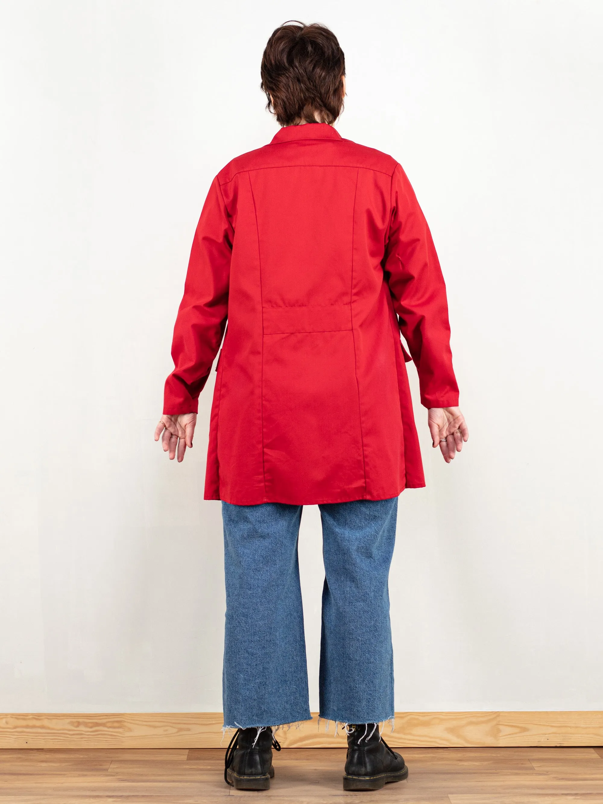 Vintage 80's Women Red Work Coat