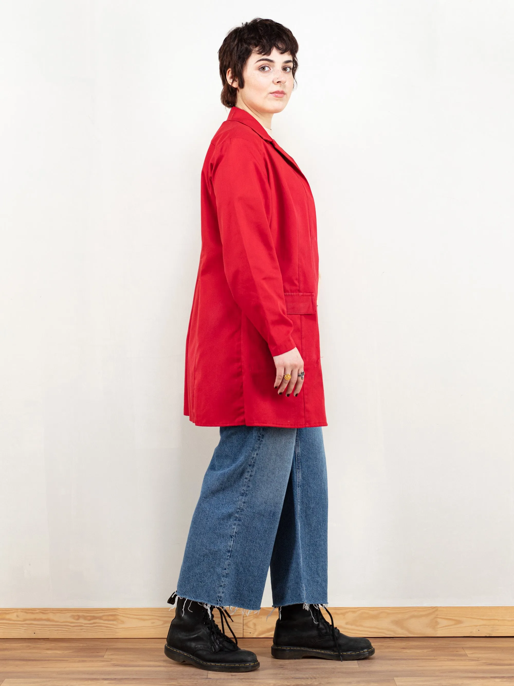 Vintage 80's Women Red Work Coat