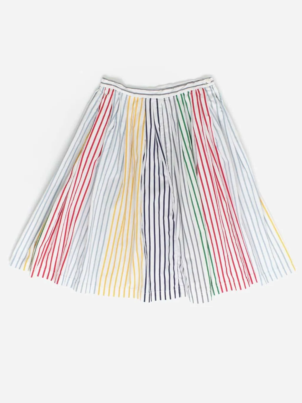 Vintage pleated skirt with multicoloured stripes – Small