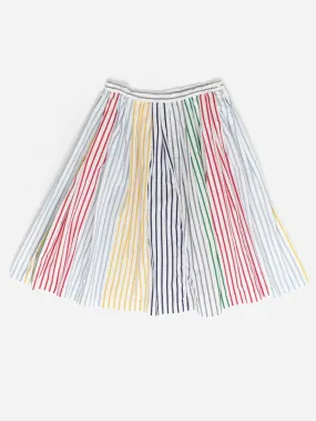 Vintage pleated skirt with multicoloured stripes – Small