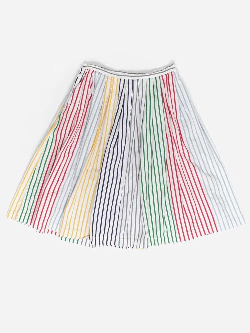 Vintage pleated skirt with multicoloured stripes – Small