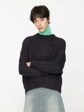 Wide Cable Knit Sweater