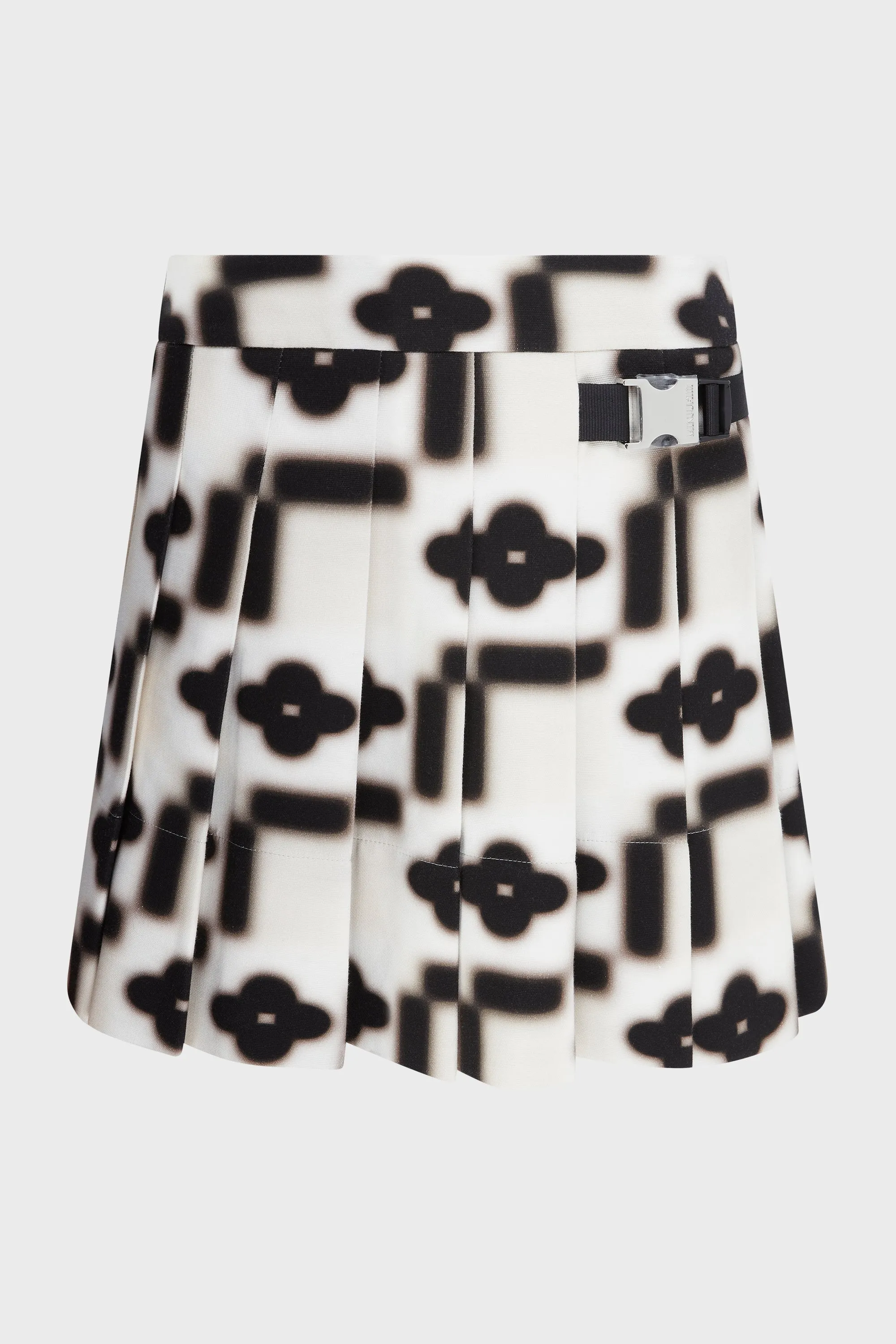 WIDE PLEATED BUCKLE MINI SKIRT