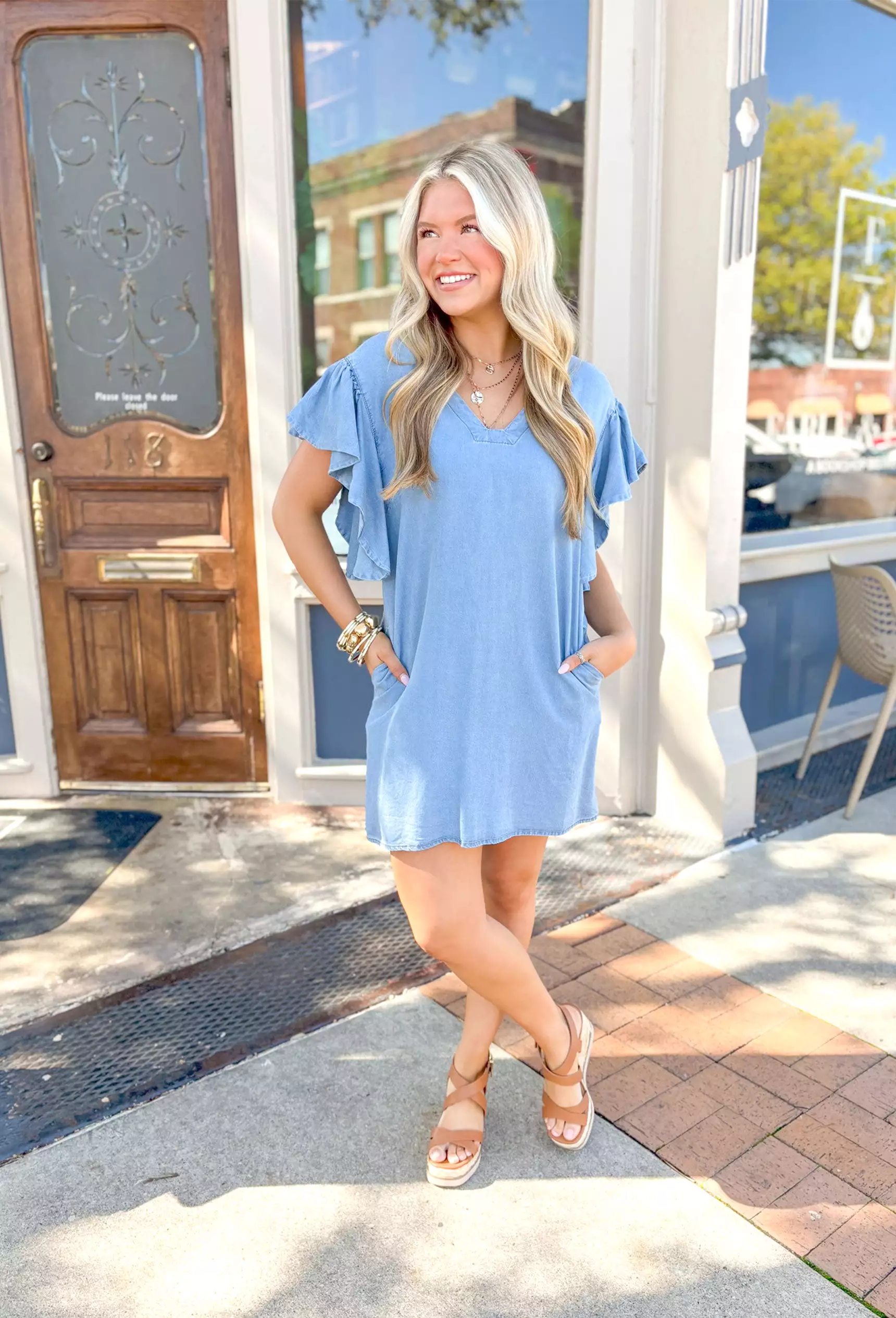 Winding Roads Denim Dress