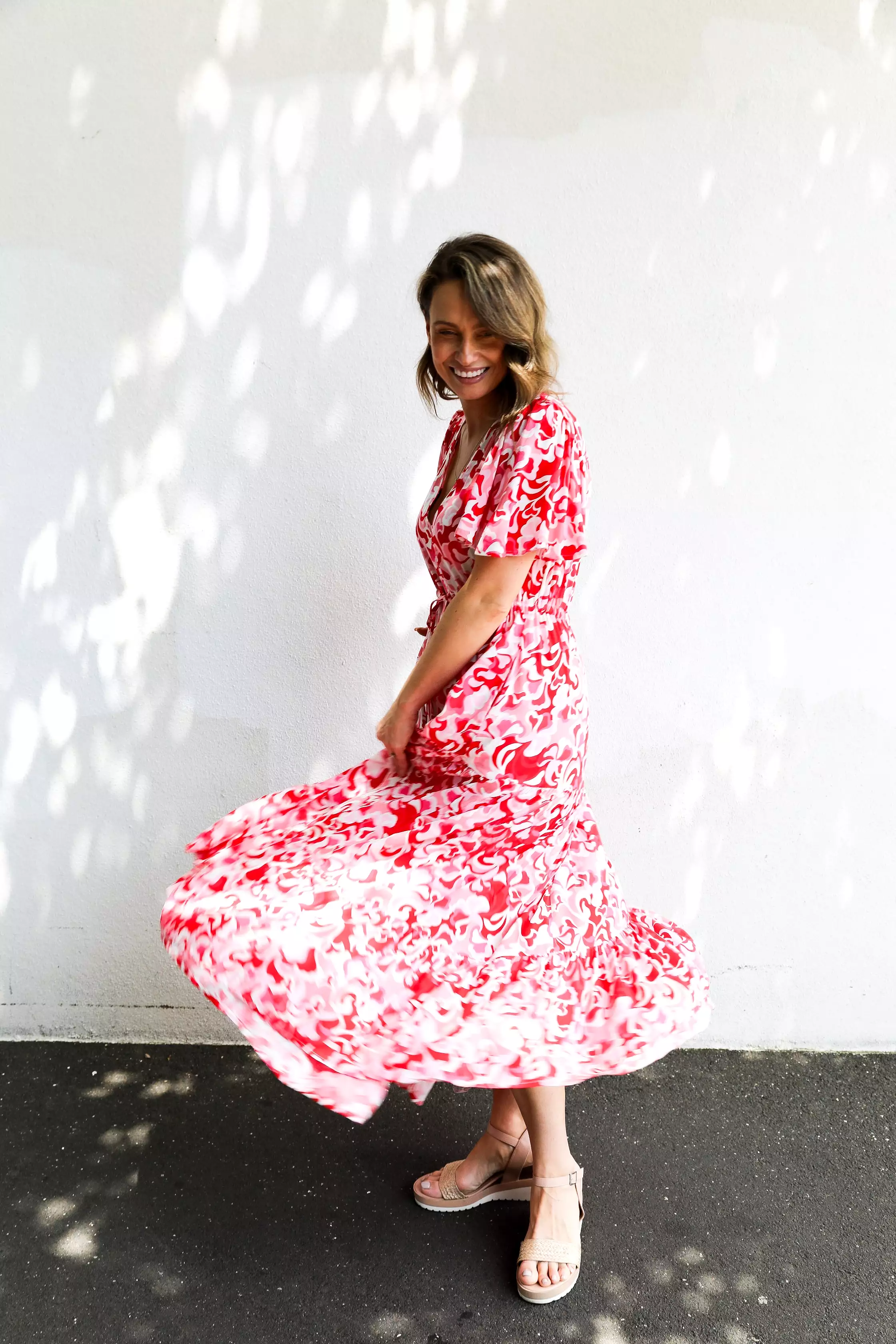 Zoe Maxi (Pink & Red Print)