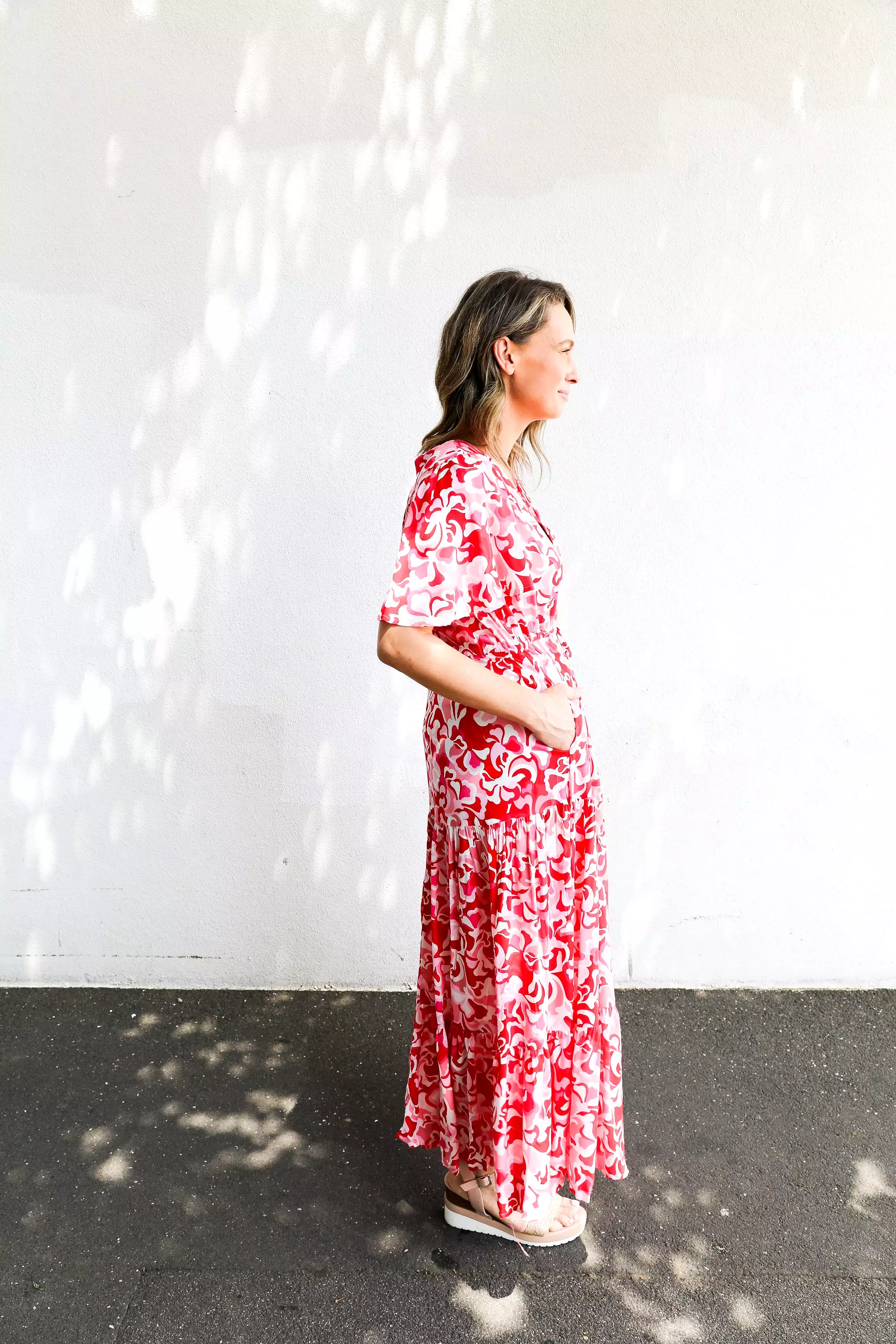 Zoe Maxi (Pink & Red Print)